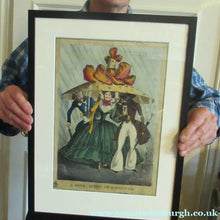 Load image into Gallery viewer, 1820s Original Georgian Print Fashion Satire on Large Hats William Heath
