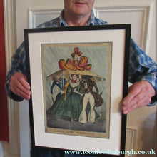 Load image into Gallery viewer, 1820s Original Georgian Print Fashion Satire on Large Hats William Heath
