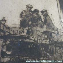 Load image into Gallery viewer, 1906 Pencil Signed Frank Brangwyn Etching The Barge Bruges
