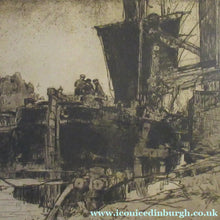 Load image into Gallery viewer, 1906 Pencil Signed Frank Brangwyn Etching The Barge Bruges
