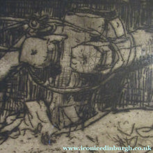 Load image into Gallery viewer, 1906 Pencil Signed Frank Brangwyn Etching The Barge Bruges
