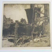 Load image into Gallery viewer, 1906 Pencil Signed Frank Brangwyn Etching The Barge Bruges
