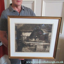 Load image into Gallery viewer, Frank Brangwyn Pencil Signed Etching The Mill Wheel Montreuil
