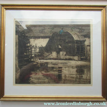 Load image into Gallery viewer, Frank Brangwyn Pencil Signed Etching The Mill Wheel Montreuil

