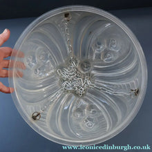 Load image into Gallery viewer, FRENCH Art Deco Opalescent Glass Shade with Roses &amp; Geometric Decoration. Marked on the Rim: Nova Depose
