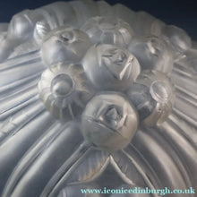 Load image into Gallery viewer, FRENCH Art Deco Opalescent Glass Shade with Roses &amp; Geometric Decoration. Marked on the Rim: Nova Depose
