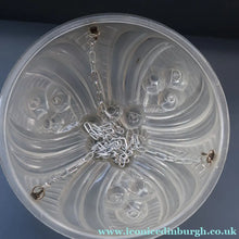 Load image into Gallery viewer, FRENCH Art Deco Opalescent Glass Shade with Roses &amp; Geometric Decoration. Marked on the Rim: Nova Depose
