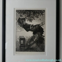 Load image into Gallery viewer, French Art: James TISSOT (1836 - 1902). The Hammock or Le Hamac (1880). Etching and Drypoint. Framed
