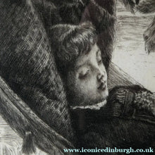 Load image into Gallery viewer, French Art: James TISSOT (1836 - 1902). The Hammock or Le Hamac (1880). Etching and Drypoint. Framed
