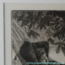 Load image into Gallery viewer, French Art: James TISSOT (1836 - 1902). The Hammock or Le Hamac (1880). Etching and Drypoint. Framed
