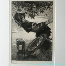 Load image into Gallery viewer, French Art: James TISSOT (1836 - 1902). The Hammock or Le Hamac (1880). Etching and Drypoint. Framed
