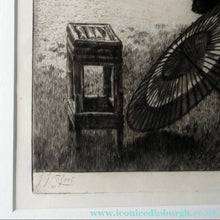 Load image into Gallery viewer, French Art: James TISSOT (1836 - 1902). The Hammock or Le Hamac (1880). Etching and Drypoint. Framed
