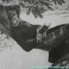 Load image into Gallery viewer, French Art: James TISSOT (1836 - 1902). The Hammock or Le Hamac (1880). Etching and Drypoint. Framed
