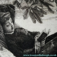 Load image into Gallery viewer, French Art: James TISSOT (1836 - 1902). The Hammock or Le Hamac (1880). Etching and Drypoint. Framed
