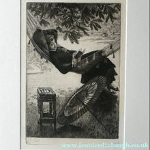 Load image into Gallery viewer, French Art: James TISSOT (1836 - 1902). The Hammock or Le Hamac (1880). Etching and Drypoint. Framed

