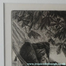 Load image into Gallery viewer, French Art: James TISSOT (1836 - 1902). The Hammock or Le Hamac (1880). Etching and Drypoint. Framed
