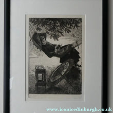 Load image into Gallery viewer, French Art: James TISSOT (1836 - 1902). The Hammock or Le Hamac (1880). Etching and Drypoint. Framed
