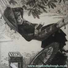 Load image into Gallery viewer, French Art: James TISSOT (1836 - 1902). The Hammock or Le Hamac (1880). Etching and Drypoint. Framed
