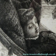 Load image into Gallery viewer, French Art: James TISSOT (1836 - 1902). The Hammock or Le Hamac (1880). Etching and Drypoint. Framed
