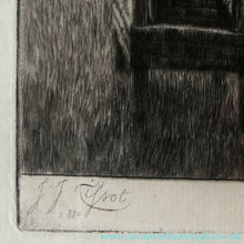 Load image into Gallery viewer, French Art: James TISSOT (1836 - 1902). The Hammock or Le Hamac (1880). Etching and Drypoint. Framed
