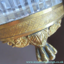 Load image into Gallery viewer, FRENCH (probably Baccarat) Cut Crystal Ice Pail with Gilt Bronze / Ormolu Mounts and Lion Paws Feet. 5 1/4 inches
