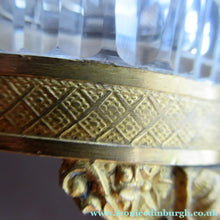 Load image into Gallery viewer, FRENCH (probably Baccarat) Cut Crystal Ice Pail with Gilt Bronze / Ormolu Mounts and Lion Paws Feet. 5 1/4 inches
