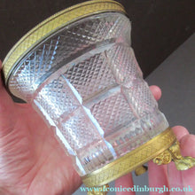 Load image into Gallery viewer, FRENCH (probably Baccarat) Cut Crystal Ice Pail with Gilt Bronze / Ormolu Mounts and Lion Paws Feet. 5 1/4 inches
