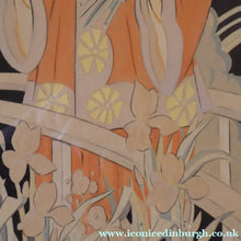 Load image into Gallery viewer, 1930s Art Deco Watercolour. Japanese Lady with Parasol in a Garden 
