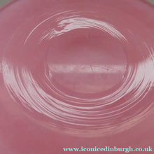 Load image into Gallery viewer, MONART Scottish Glass. Fine Vintage Art Glass Vase, 1930s. Shape GC. Mottled Pink with Black Rim Speckled with Gold Aventurine Flakes
