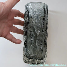 Load image into Gallery viewer, Genuine 1960s WHITEFRIARS Pewter Cylinder "Bark" vase by Geoffrey Baxter; 7 1/2 inches
