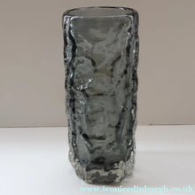 Load image into Gallery viewer, Genuine 1960s WHITEFRIARS Pewter Cylinder "Bark" vase by Geoffrey Baxter; 7 1/2 inches

