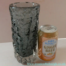 Load image into Gallery viewer, Genuine 1960s WHITEFRIARS Pewter Cylinder "Bark" vase by Geoffrey Baxter; 7 1/2 inches

