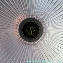 Load image into Gallery viewer, 1920s GENUINE Glass Holophane Hanging Lamp Shade - complete with all original brass fittings
