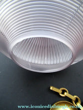 Load image into Gallery viewer, 1920s GENUINE Glass Holophane Hanging Lamp Shade - complete with all original brass fittings

