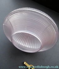 Load image into Gallery viewer, 1920s GENUINE Glass Holophane Hanging Lamp Shade - complete with all original brass fittings
