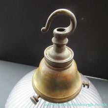 Load image into Gallery viewer, 1920s GENUINE Glass Holophane Hanging Lamp Shade - complete with all original brass fittings
