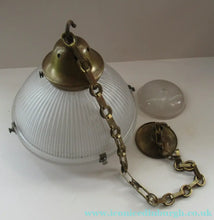 Load image into Gallery viewer, Three Part Holophane Prismatic Hanging Pendant Light Shade 1920s

