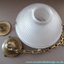 Load image into Gallery viewer, Three Part Holophane Prismatic Hanging Pendant Light Shade 1920s
