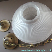 Load image into Gallery viewer, Three Part Holophane Prismatic Hanging Pendant Light Shade 1920s
