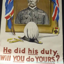 Load image into Gallery viewer, Antique WWI Recruitment Poster He Did His Duty Published 1916

