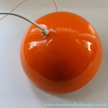 Load image into Gallery viewer, Genuine Vintage DANISH 1960s VERNER PANTON Pendant "Flowerpot" Metal Lampshade. Tangerine Enamel Finish
