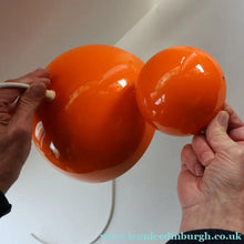 Load image into Gallery viewer, Genuine Vintage DANISH 1960s VERNER PANTON Pendant "Flowerpot" Metal Lampshade. Tangerine Enamel Finish
