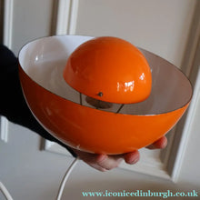 Load image into Gallery viewer, Genuine Vintage DANISH 1960s VERNER PANTON Pendant "Flowerpot" Metal Lampshade. Tangerine Enamel Finish
