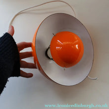 Load image into Gallery viewer, Genuine Vintage DANISH 1960s VERNER PANTON Pendant "Flowerpot" Metal Lampshade. Tangerine Enamel Finish
