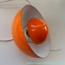Load image into Gallery viewer, Genuine Vintage DANISH 1960s VERNER PANTON Pendant "Flowerpot" Metal Lampshade. Tangerine Enamel Finish
