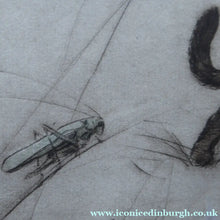 Load image into Gallery viewer, Vernon Stokes Etching Two Siamese Cats Watching a Cricket
