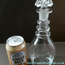Load image into Gallery viewer, ANTIQUE GEORGIAN (1830s) Hand-Blown Hooped Neck Decanter with Original Stopper
