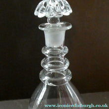 Load image into Gallery viewer, ANTIQUE GEORGIAN (1830s) Hand-Blown Hooped Neck Decanter with Original Stopper

