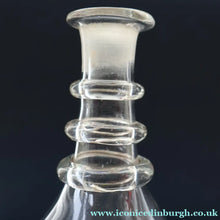 Load image into Gallery viewer, ANTIQUE GEORGIAN Hand-Blown Hooped Neck Decanter with Original Mushroom Stopper
