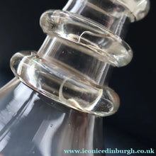 Load image into Gallery viewer, ANTIQUE GEORGIAN Hand-Blown Hooped Neck Decanter with Original Mushroom Stopper
